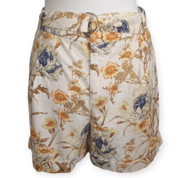 I.N.C. INTERNATIONAL CONCEPTS LINEN CREAM, BLUE, & YELLOW FLORAL SHORTS SZ.8 EUC - Picture 4 of 11